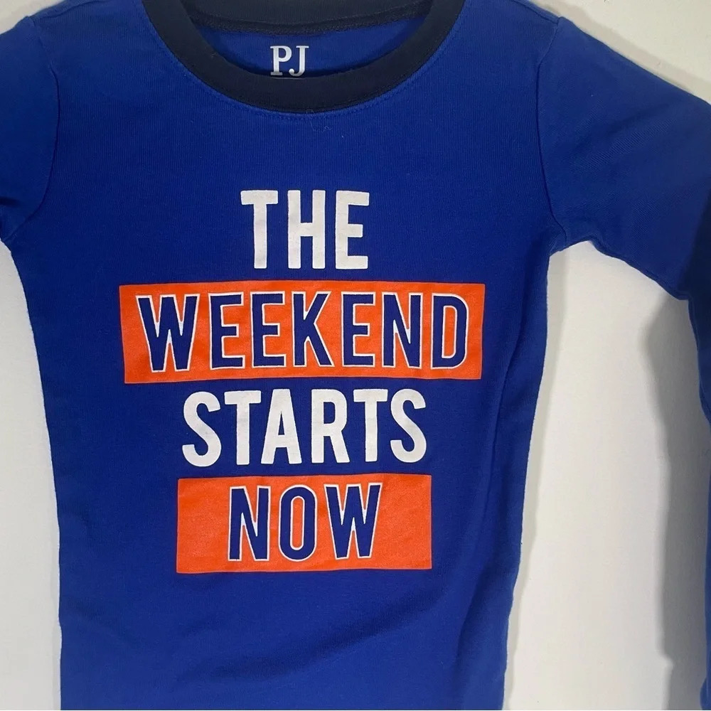 The Weekend Starts Now PJ Place Kids Long Sleeve Shirt Size Boys 6 - Picture 2 of 6